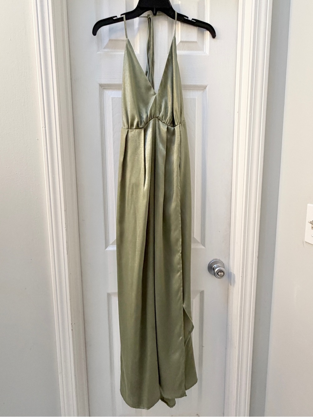 Mint Green Boho Maxi Halter Dress Size Small - Picture 2 of 9